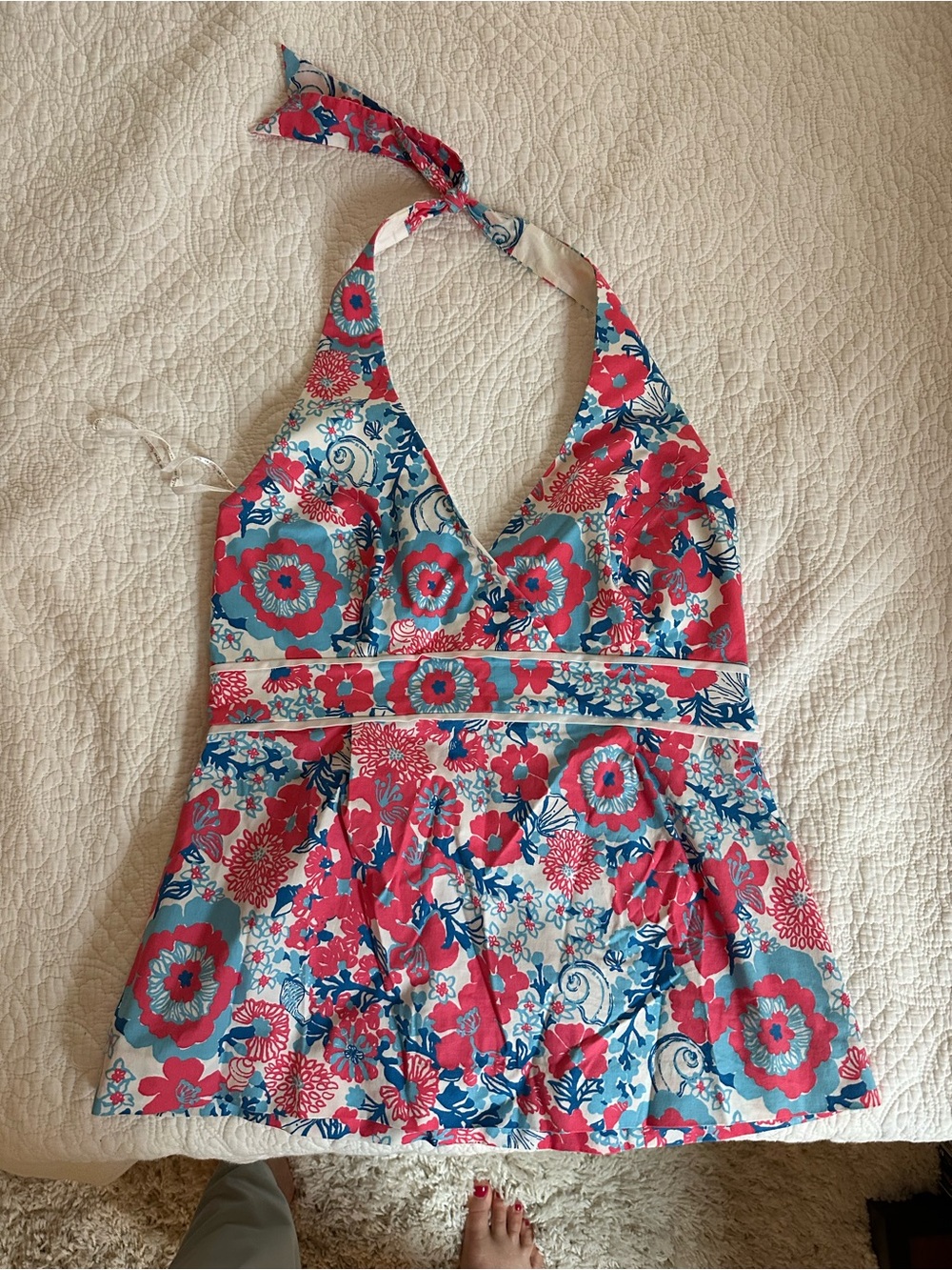 Ladies Lily Pulitzer Halter Tankini quick dry material Top